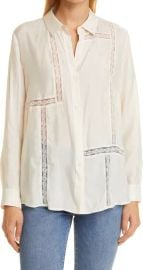 Rails Mona Lace Inset Tunic Blouse in White Sand  at Nordstrom Rack